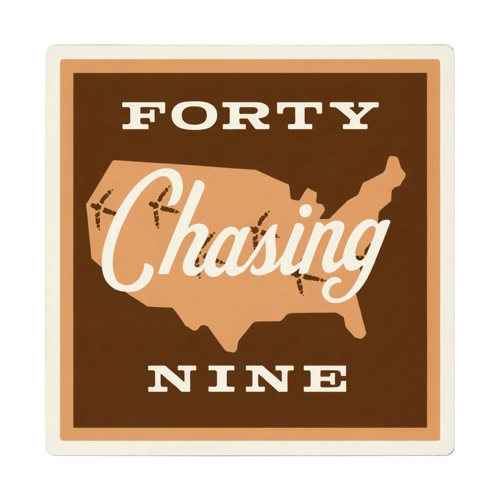 Chasing 49 The Patch turkey hunting sticker with vintage map design